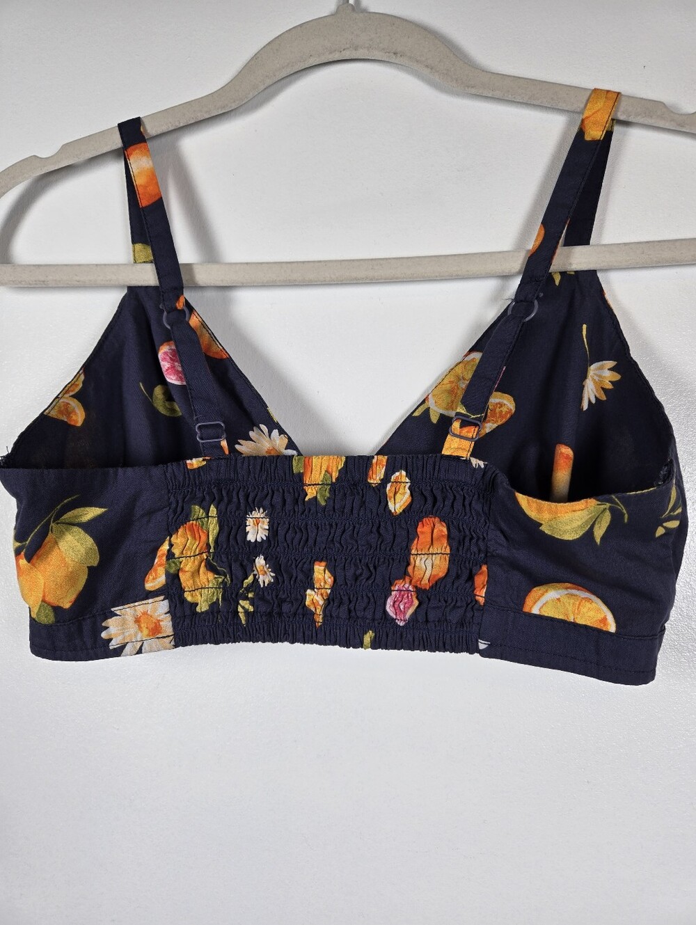 Old Navy Classic Woven Citrus Floral Navy 2pc Pajama Set Bralette Shorts S-M - Picture 6 of 16